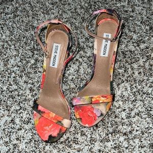 Steve Madden Floral Sandals - Red, Pink, Yellow